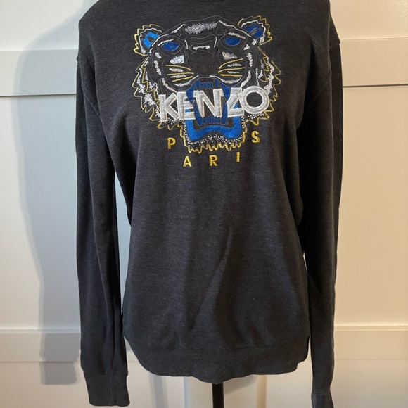 Kenzo Sweaters - Kenzo charcoal crewneck sweatshirt with tiger embroidery